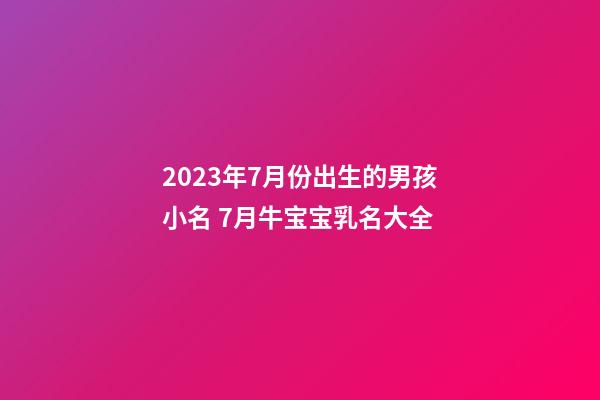 2023年7月份出生的男孩小名 7月牛宝宝乳名大全